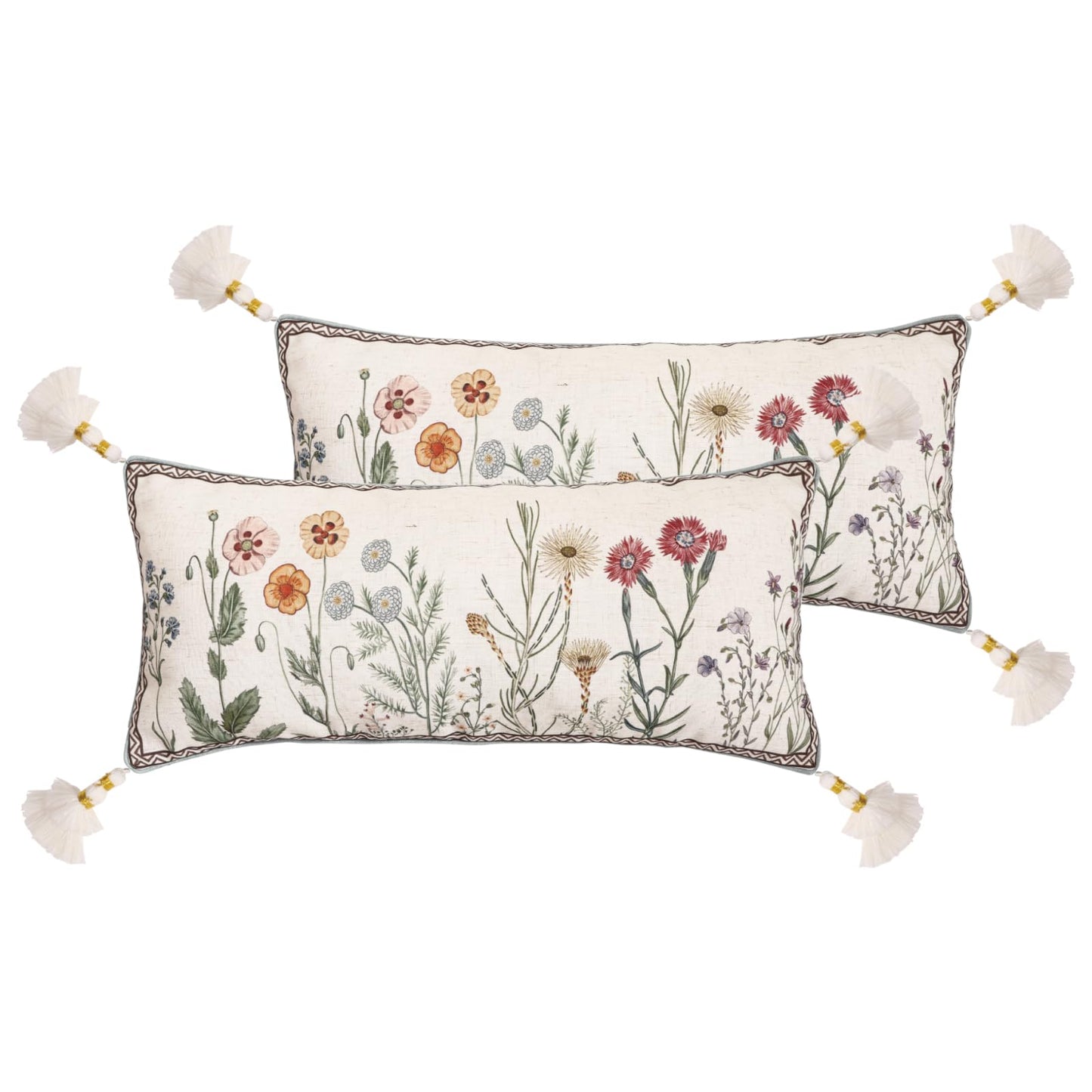 ISAENNE Designer Vintage Square Throw Pillow Cover,Set of 2,18"x18"