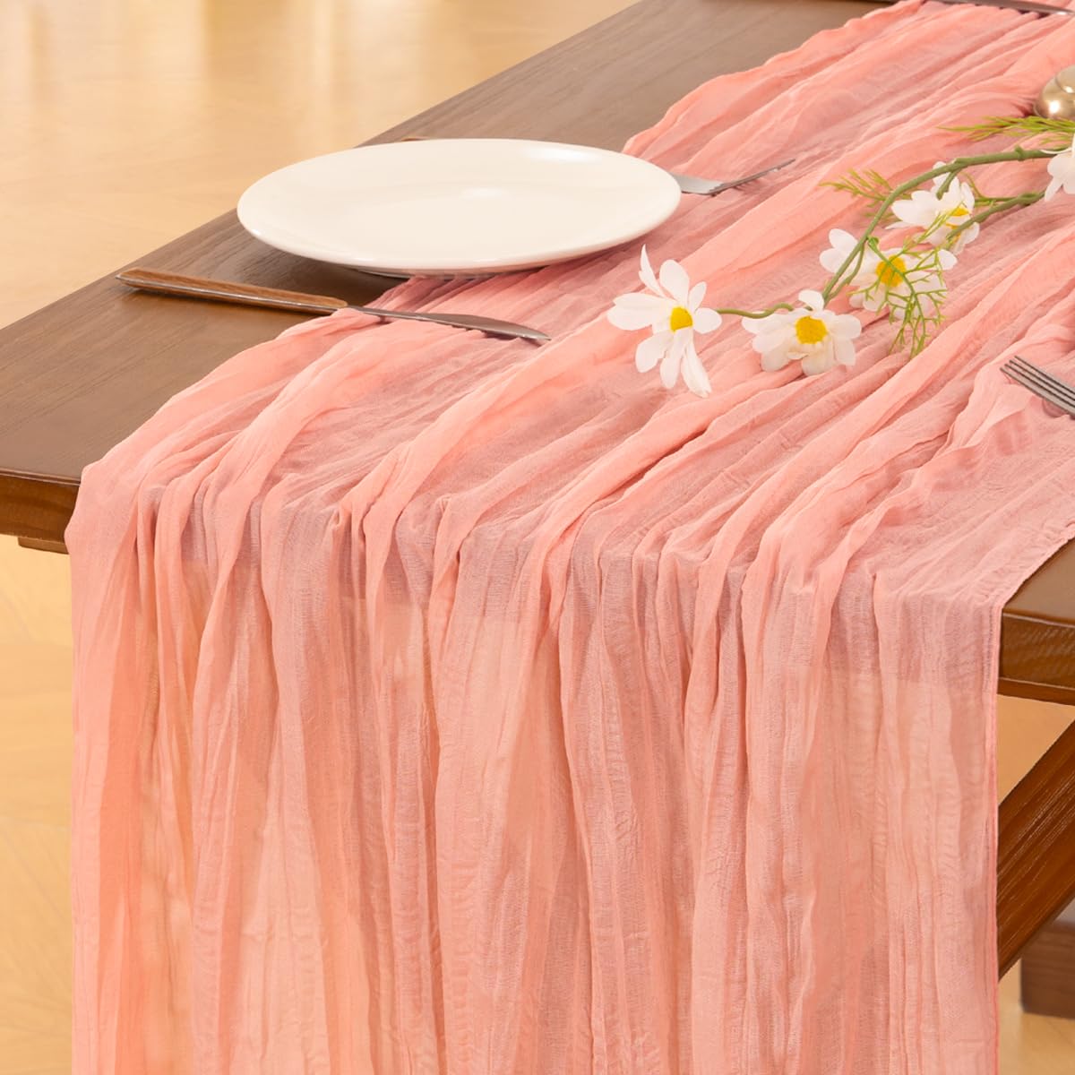 Sage Green Cheesecloth Table Runner Fall Wedding Birthday Party Home Decor