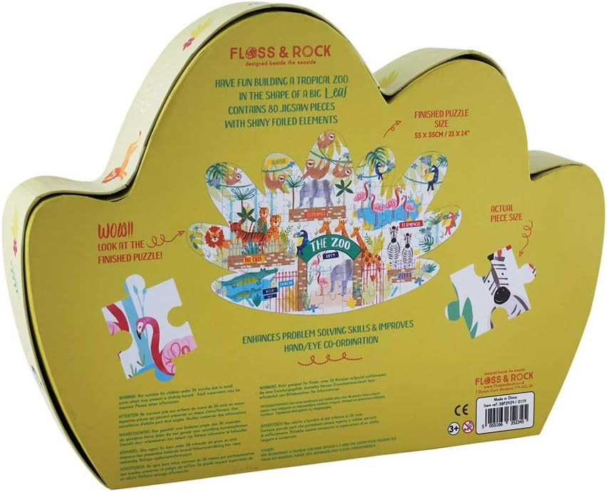 Jungle 80pc Leaf Shaped Jigsaw Puzzle