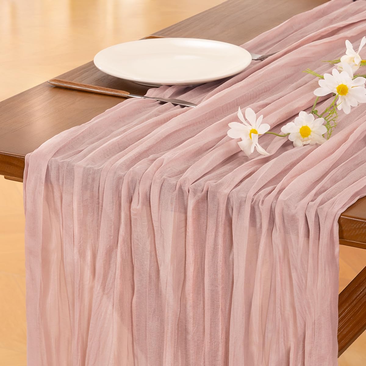 Sage Green Cheesecloth Table Runner Fall Wedding Birthday Party Home Decor