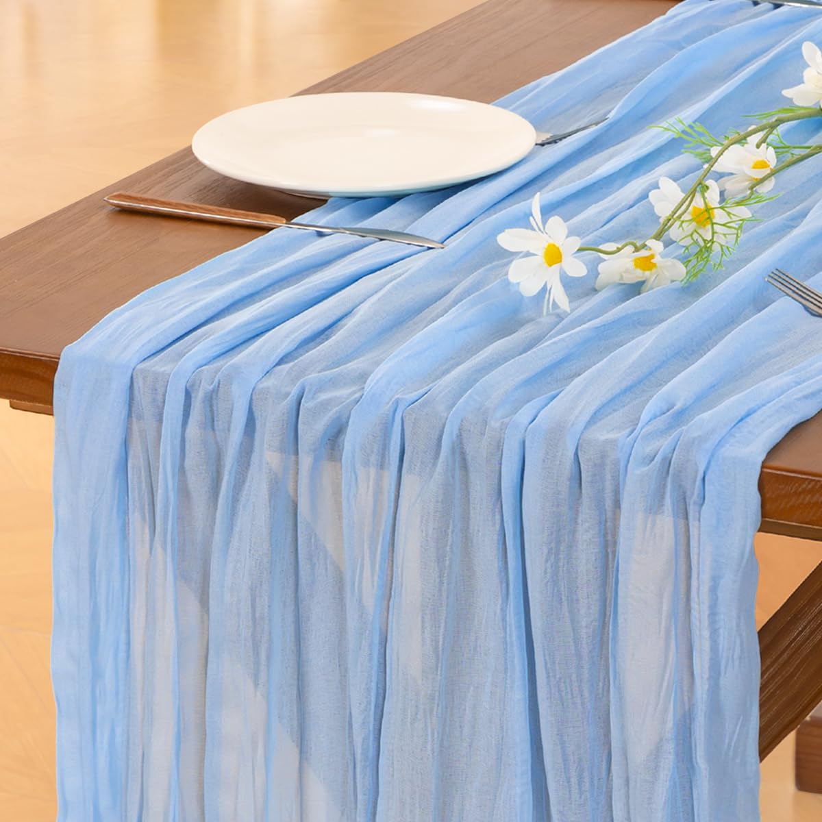 Sage Green Cheesecloth Table Runner Fall Wedding Birthday Party Home Decor