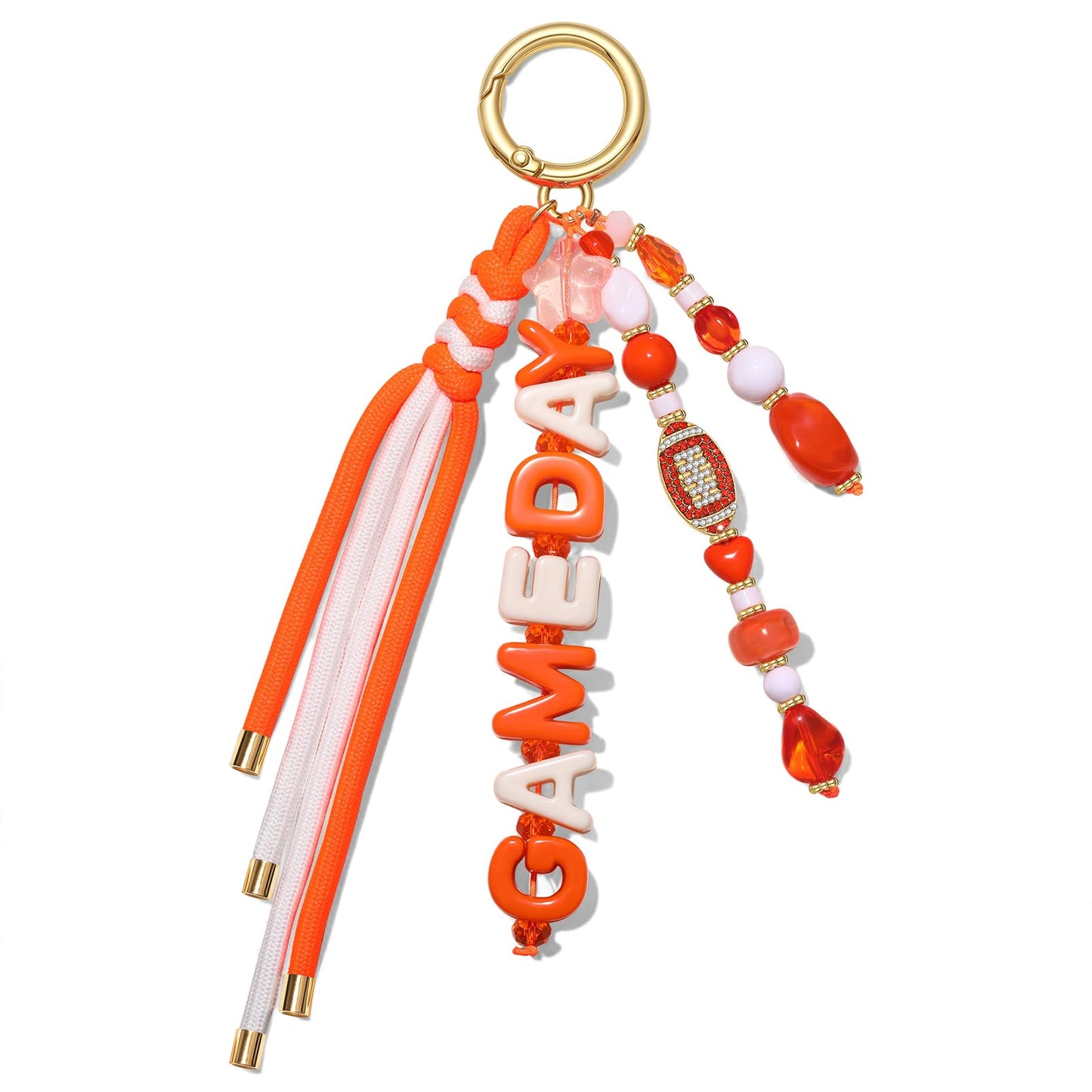 ANGLESJELL Football Bag Charms Paracord Game Day Keychains Purse Charms Football Cheer Mom Accessories Essentials Gifts