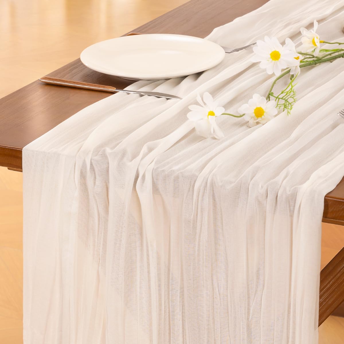 Sage Green Cheesecloth Table Runner Fall Wedding Birthday Party Home Decor