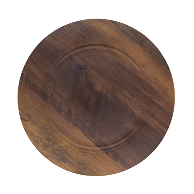 13" Faux Wood Charger