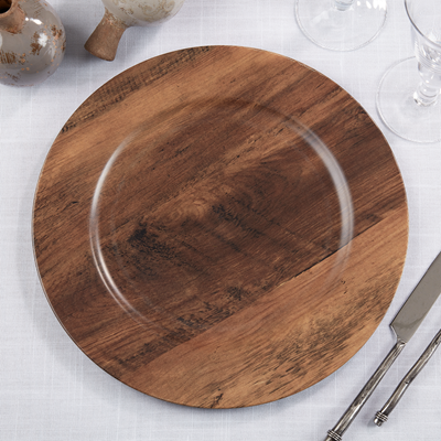 13" Faux Wood Charger