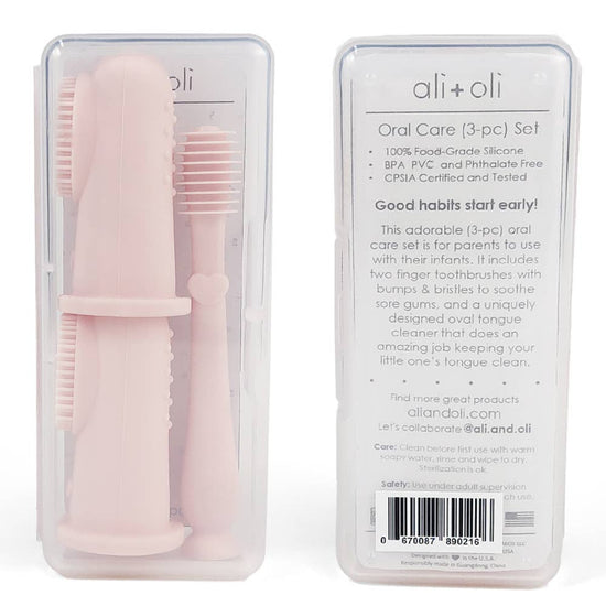 Load image into Gallery viewer, Baby Finger Toothbrush &amp;amp; Tongue Cleaner Oral Set 3m+ (Blush)
