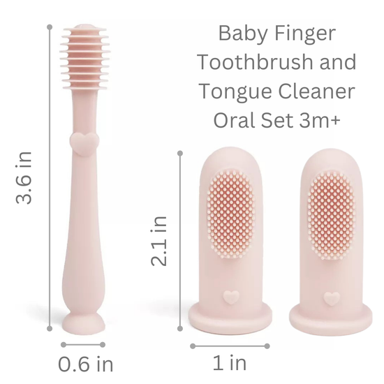 Load image into Gallery viewer, Baby Finger Toothbrush &amp;amp; Tongue Cleaner Oral Set 3m+ (Blush)
