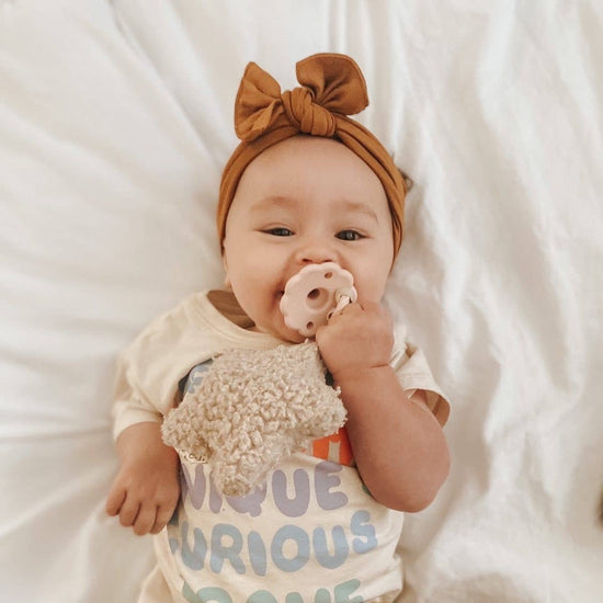 Load image into Gallery viewer, Plush Star Pacifier Holder (Sand)

