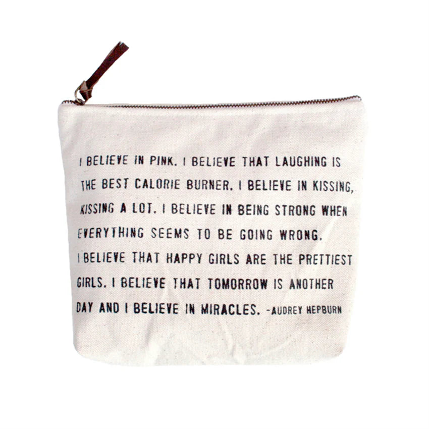 I Believe In Pink Canvas Zip Bag