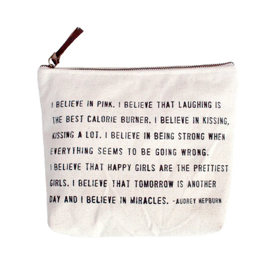 I Believe In Pink Canvas Zip Bag