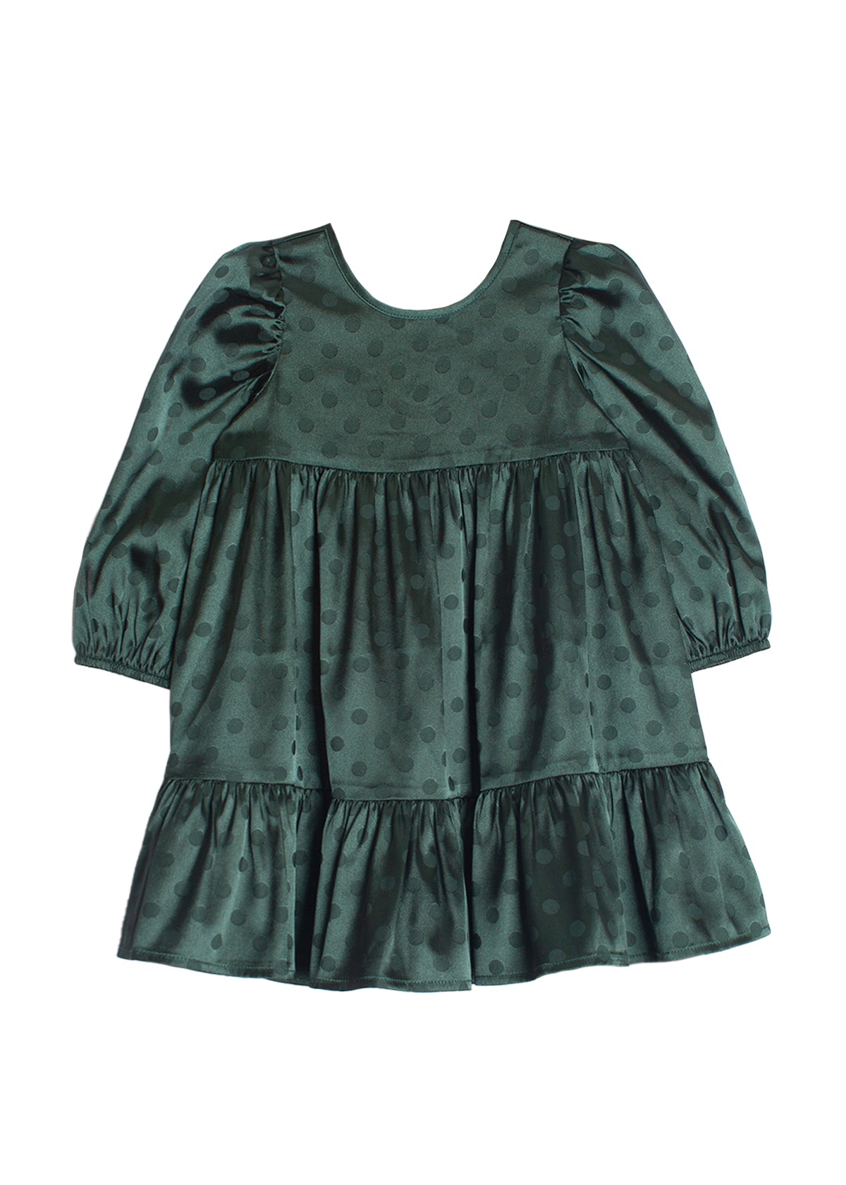 Holiday Sage Charmeuse Long Sleeve Dress