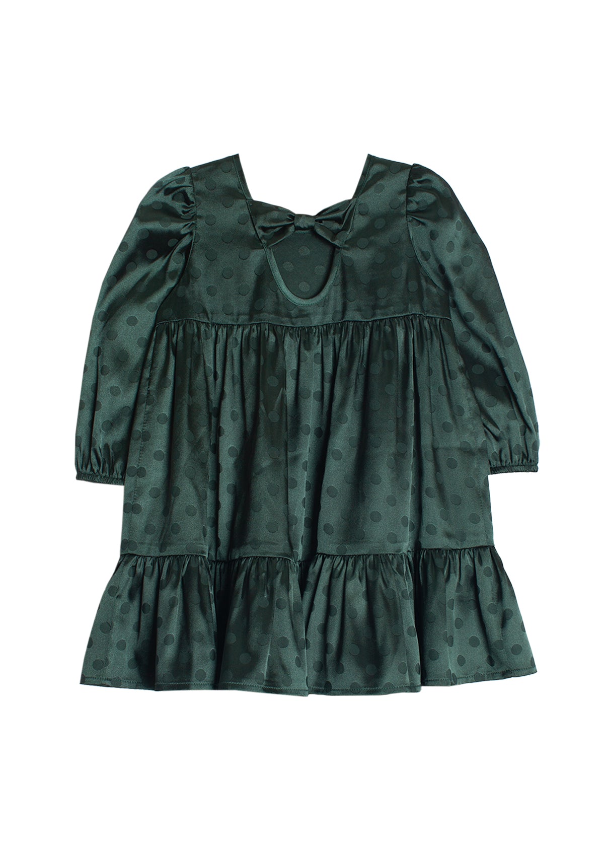 Holiday Sage Charmeuse Long Sleeve Dress