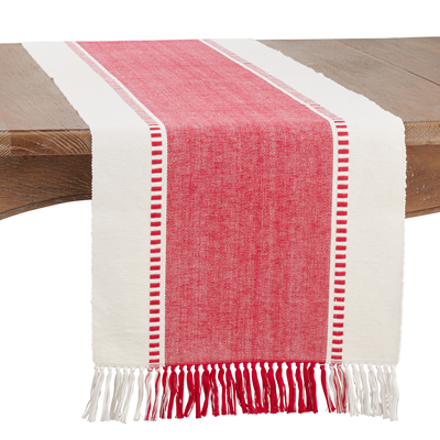 Red/White Stripe Table Runner 16" x 72"