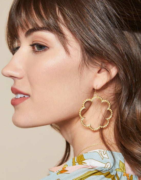 Load image into Gallery viewer, Dotted Daisy Earrings Gold
