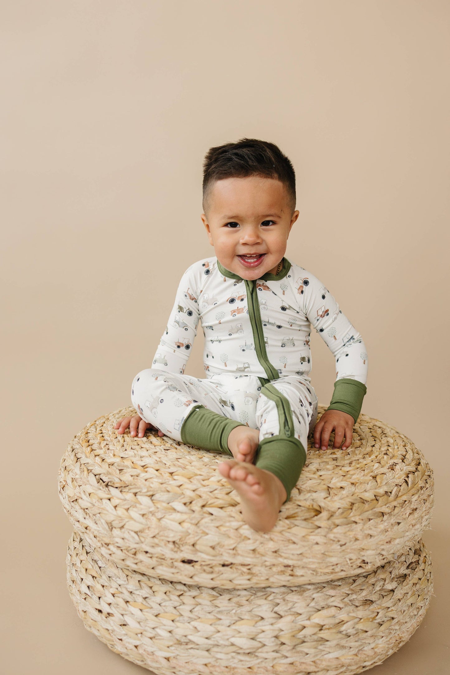 Tiny Tractors Bamboo Zippy Romper: Newborn