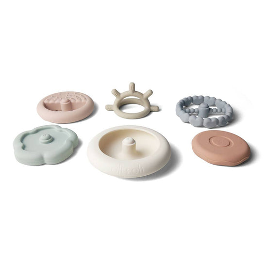 Load image into Gallery viewer, Soft Silicone Stacking Ring Tower (6-pc) Sun
