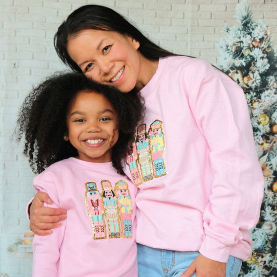 Load image into Gallery viewer, Youth Nutcracker Patch Christmas Sweatshirt
