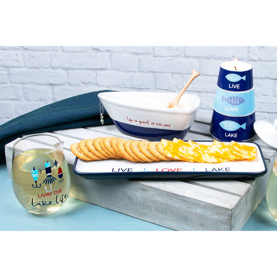 At the Lake - 7" Boat Serving Dish with Oar
