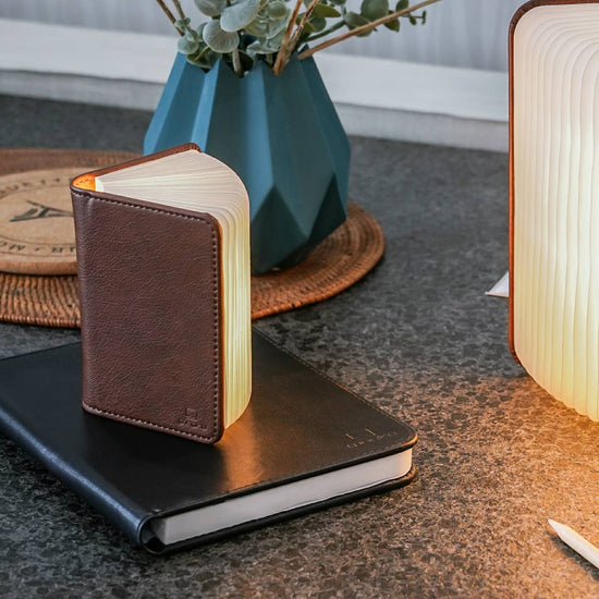 Load image into Gallery viewer, Bonded Leather Smart Book Light: Black Leather / Large
