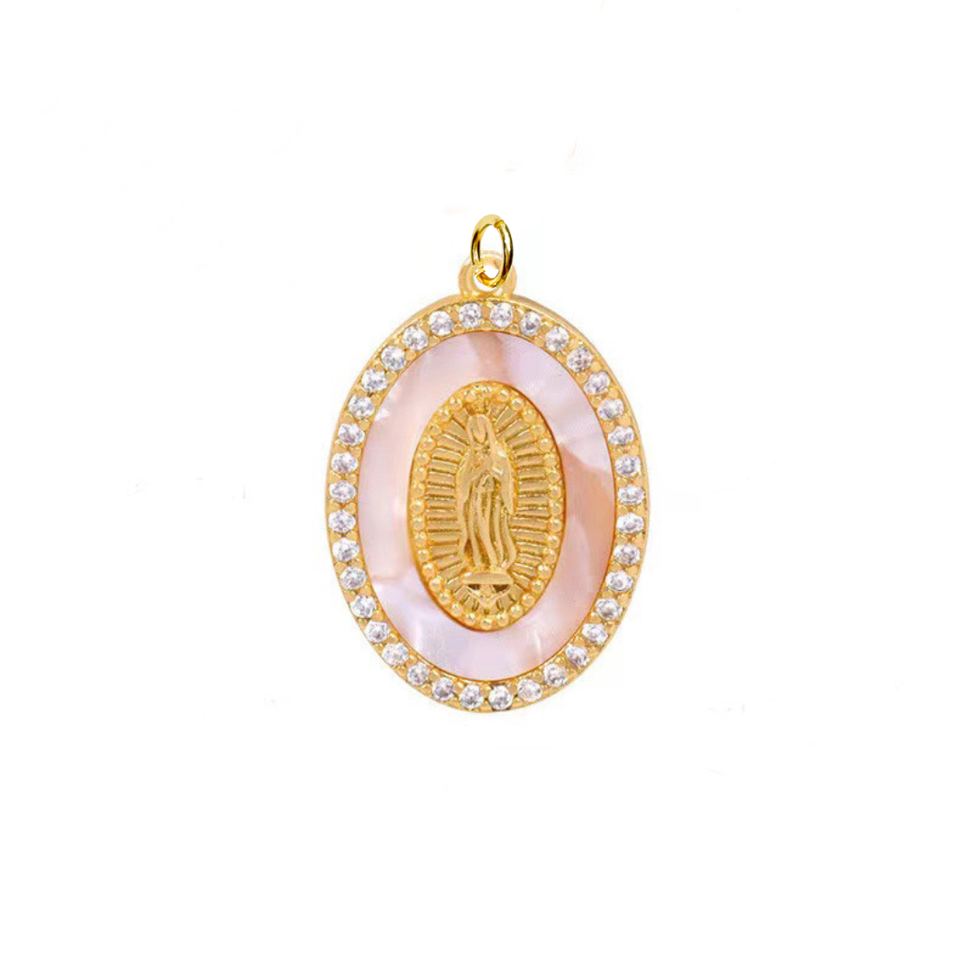 Pink Religious Charm For Charm Necklace & Bracelet