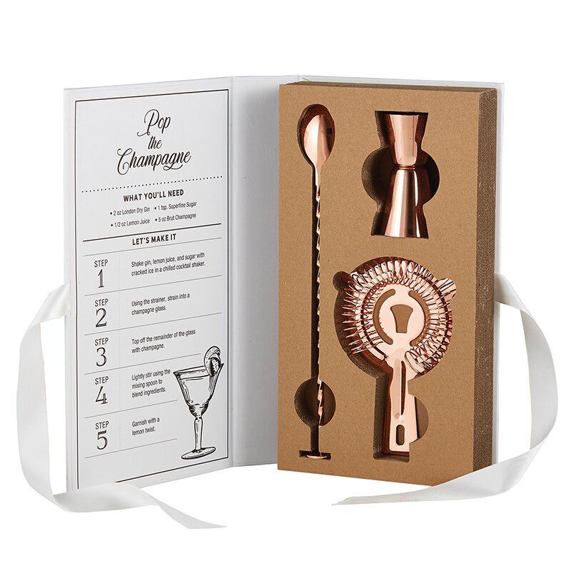 Happily Ever After Hour Rose Gold Barware 3 Piece Set