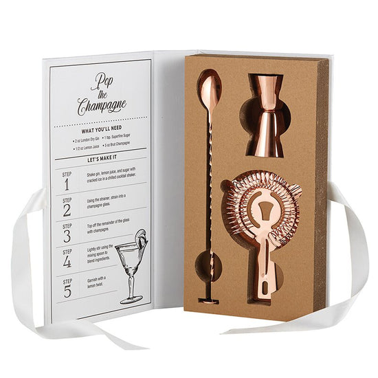 Happily Ever After Hour Rose Gold Barware 3 Piece Set