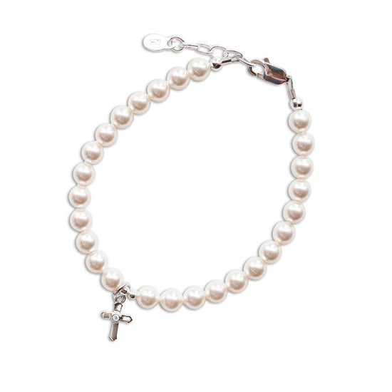 Load image into Gallery viewer, Sterling Silver Girls First Communion Gift Cross Bracelet
