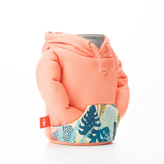 Load image into Gallery viewer, The Hoodie - Insulated Can Cooler - Salmon/Beige Palm
