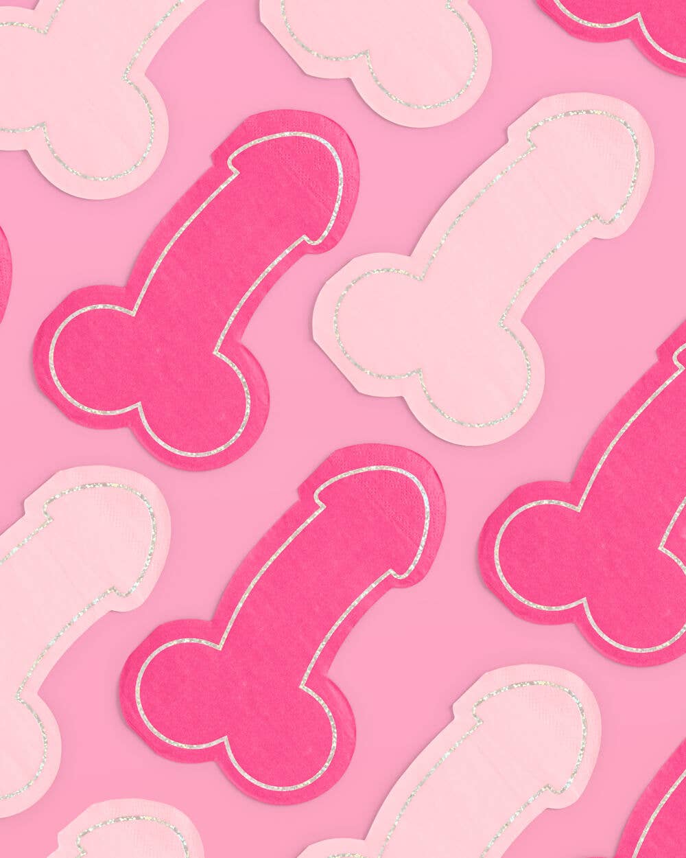 Naughty Bachelorette Foil Penis Napkin, Party Decor, Bridal