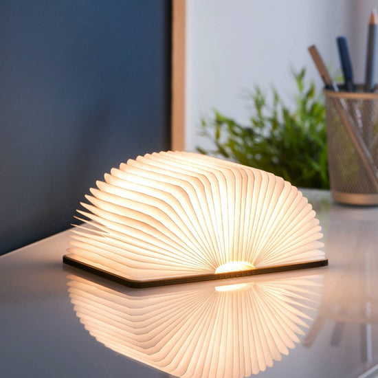Load image into Gallery viewer, Natural Wood Smart Book Light: Walnut / Large
