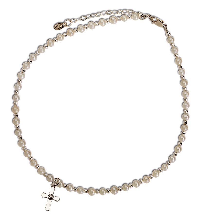 Sterling Silver First Communion Girls Cross Necklace