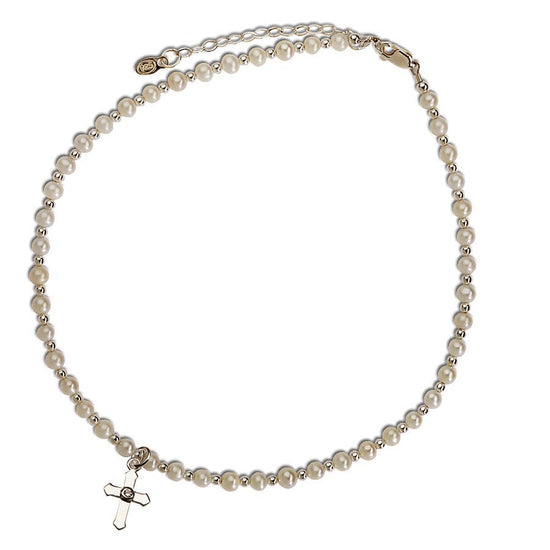 Sterling Silver First Communion Girls Cross Necklace