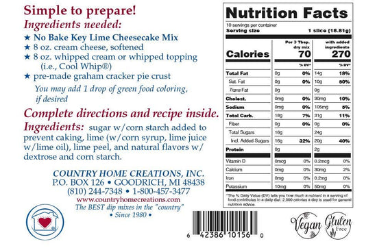 No Bake Key Lime Cheesecake Mix