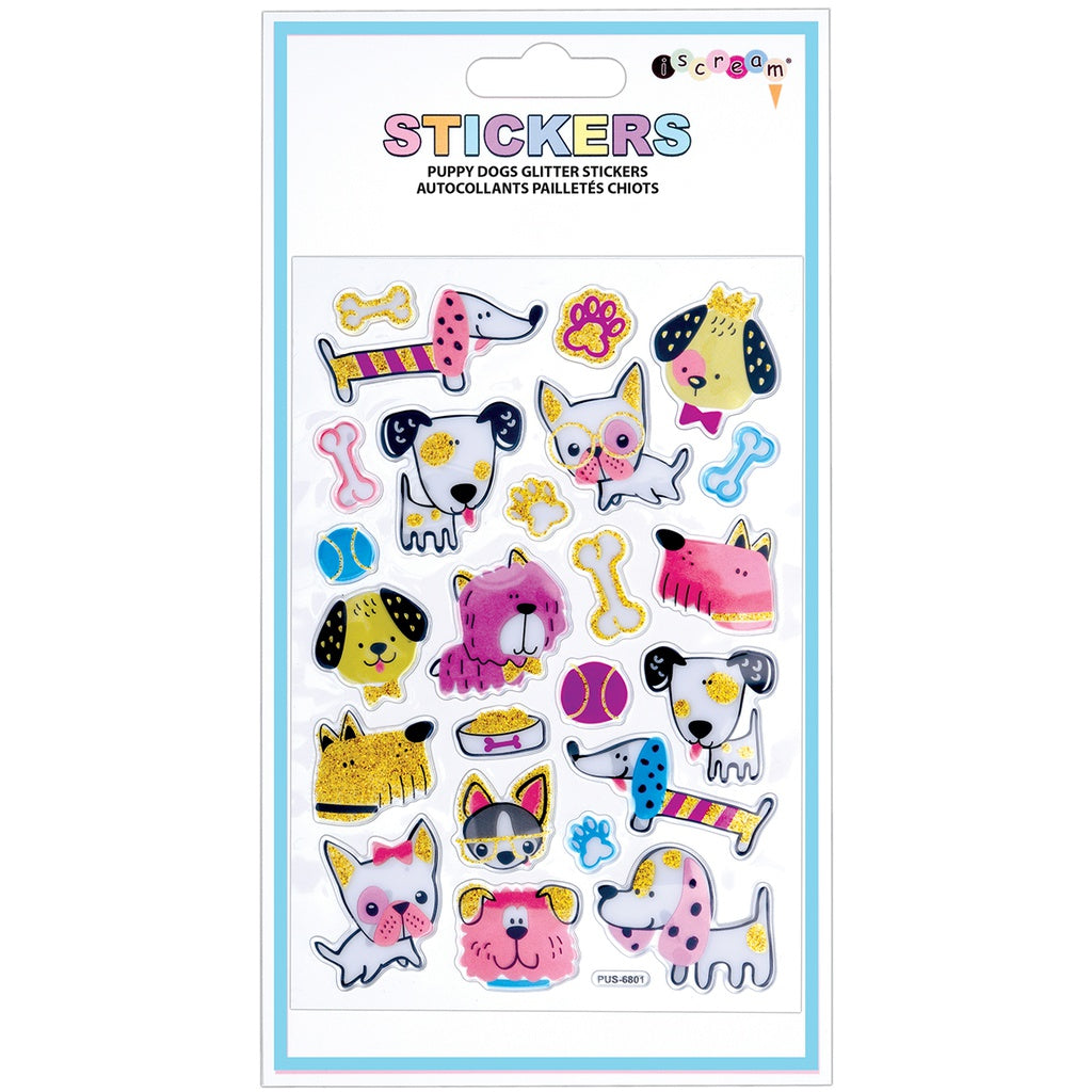 Puppy Dog Glitter Stickers