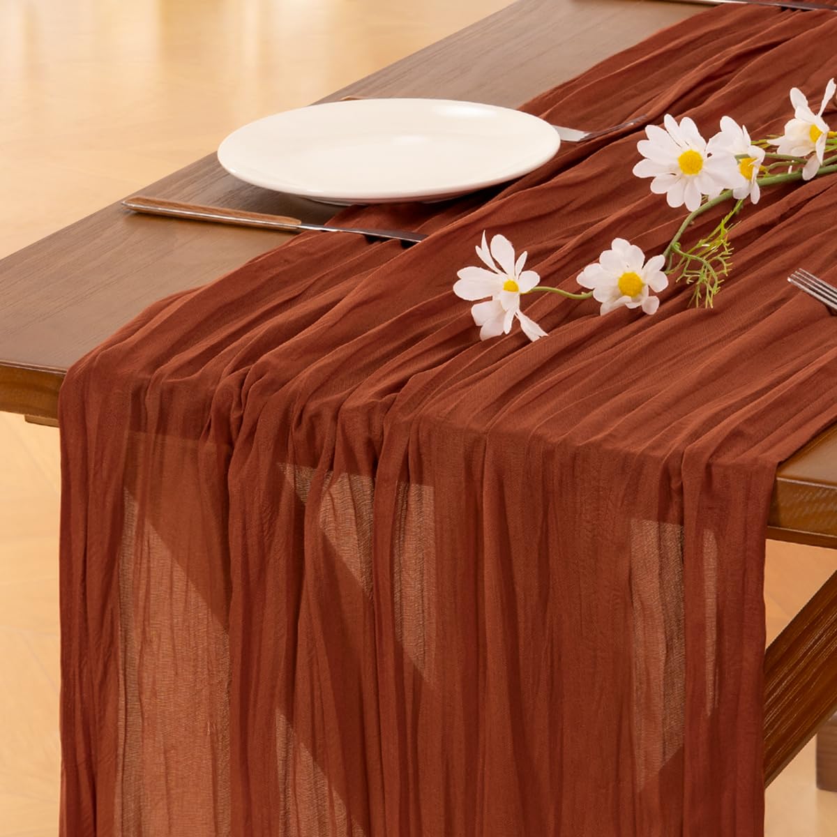 Sage Green Cheesecloth Table Runner Fall Wedding Birthday Party Home Decor