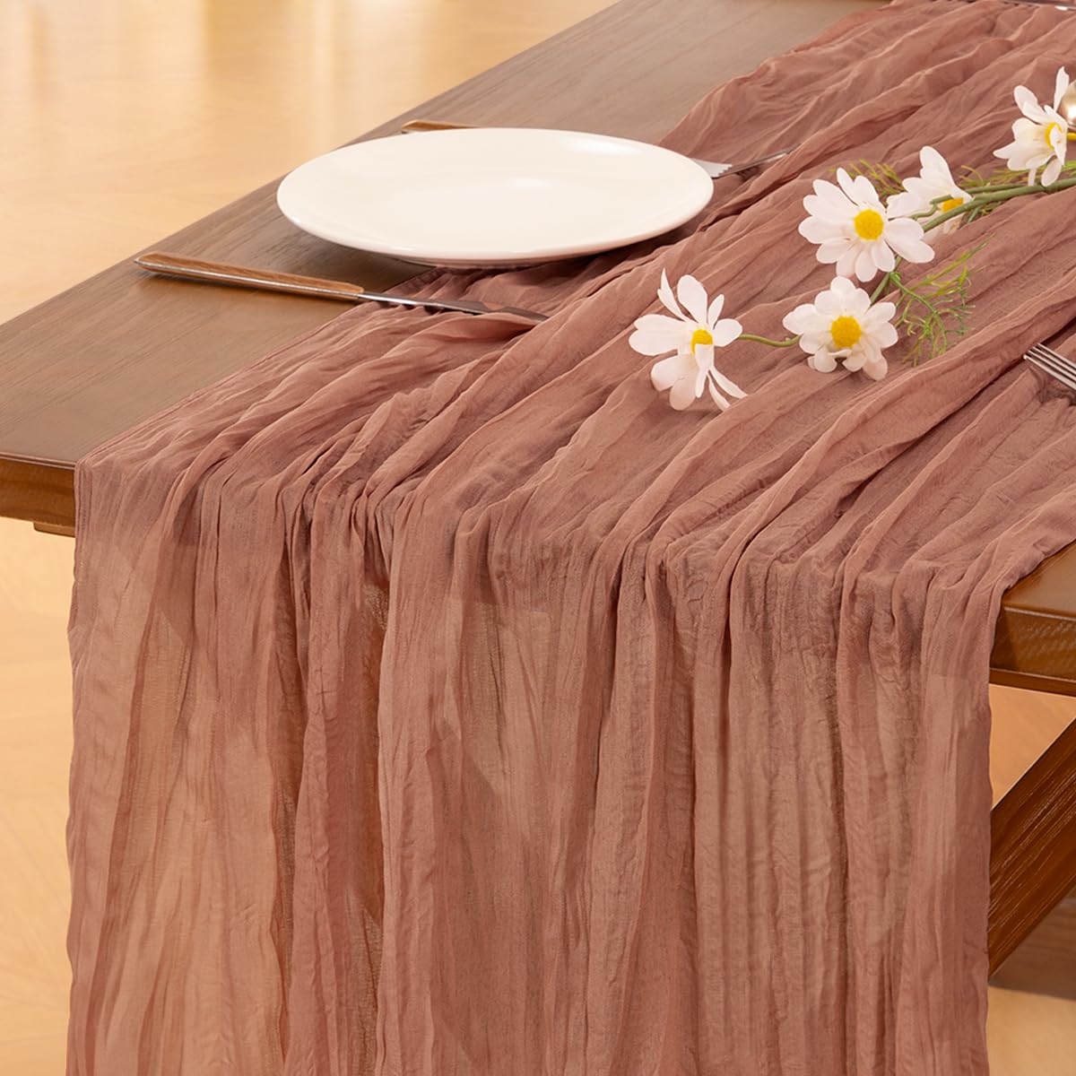 Sage Green Cheesecloth Table Runner Fall Wedding Birthday Party Home Decor