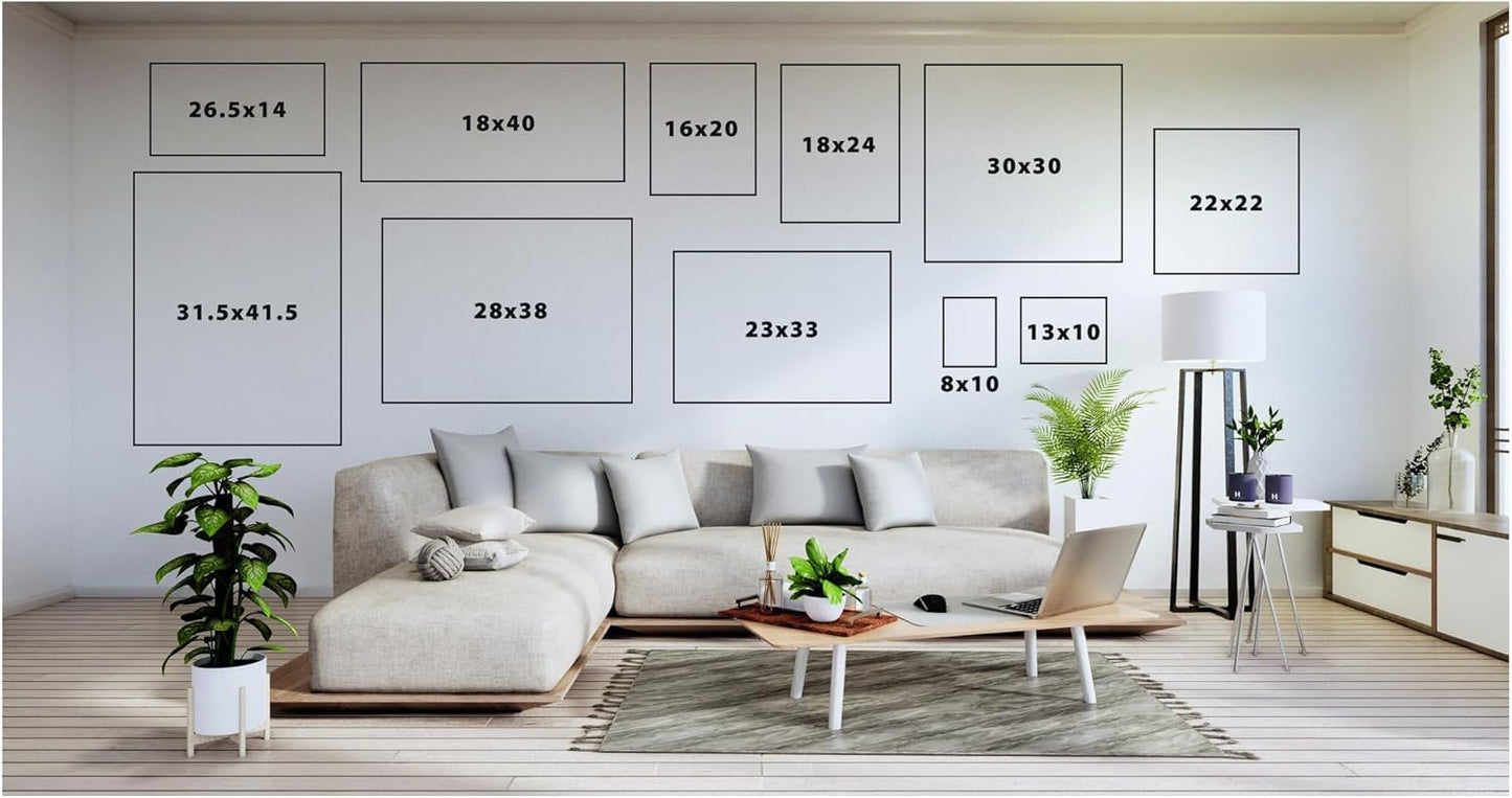 Kate and Laurel Tonal Mountains II Framed Canvas Wall Art by Amy Lighthall 28 x 38 Sylvie Natural, Modern, Abstract, Landscapes, Nature Art for Wall Decor, Living Room, Bedroom