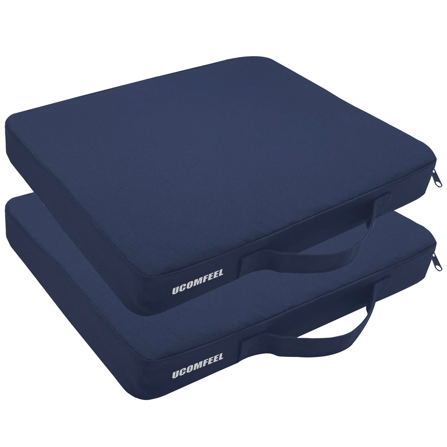 Stadium Seat Cushions 2-Pack 3-Pack, Portable Bleacher Cushions, Waterproof Oxford Fabric, Zipper Design, (Black, 2-Pack)