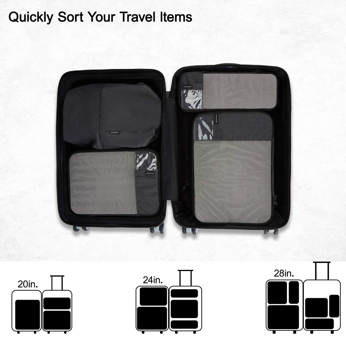 BAGSMART Compression Packing Cubes for Travel Essentials