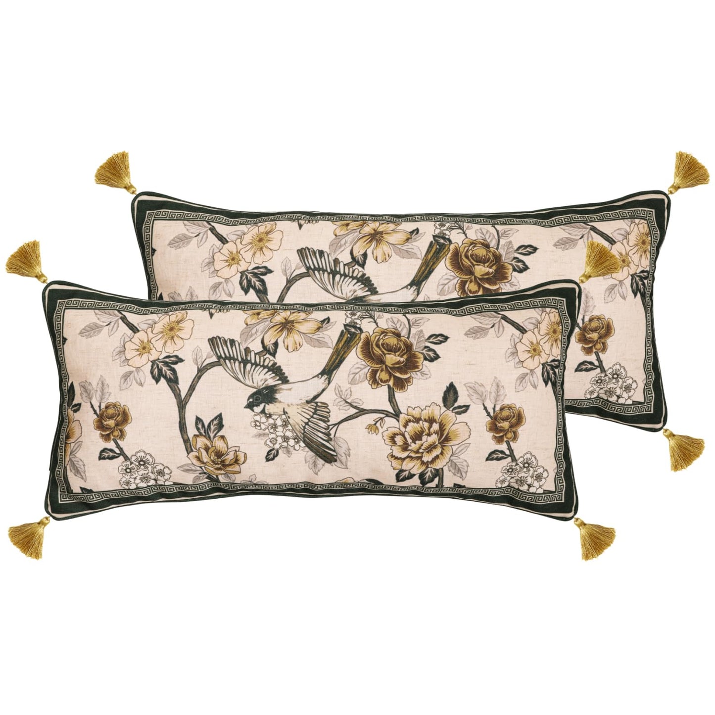 ISAENNE Designer Vintage Square Throw Pillow Cover,Set of 2,18"x18"