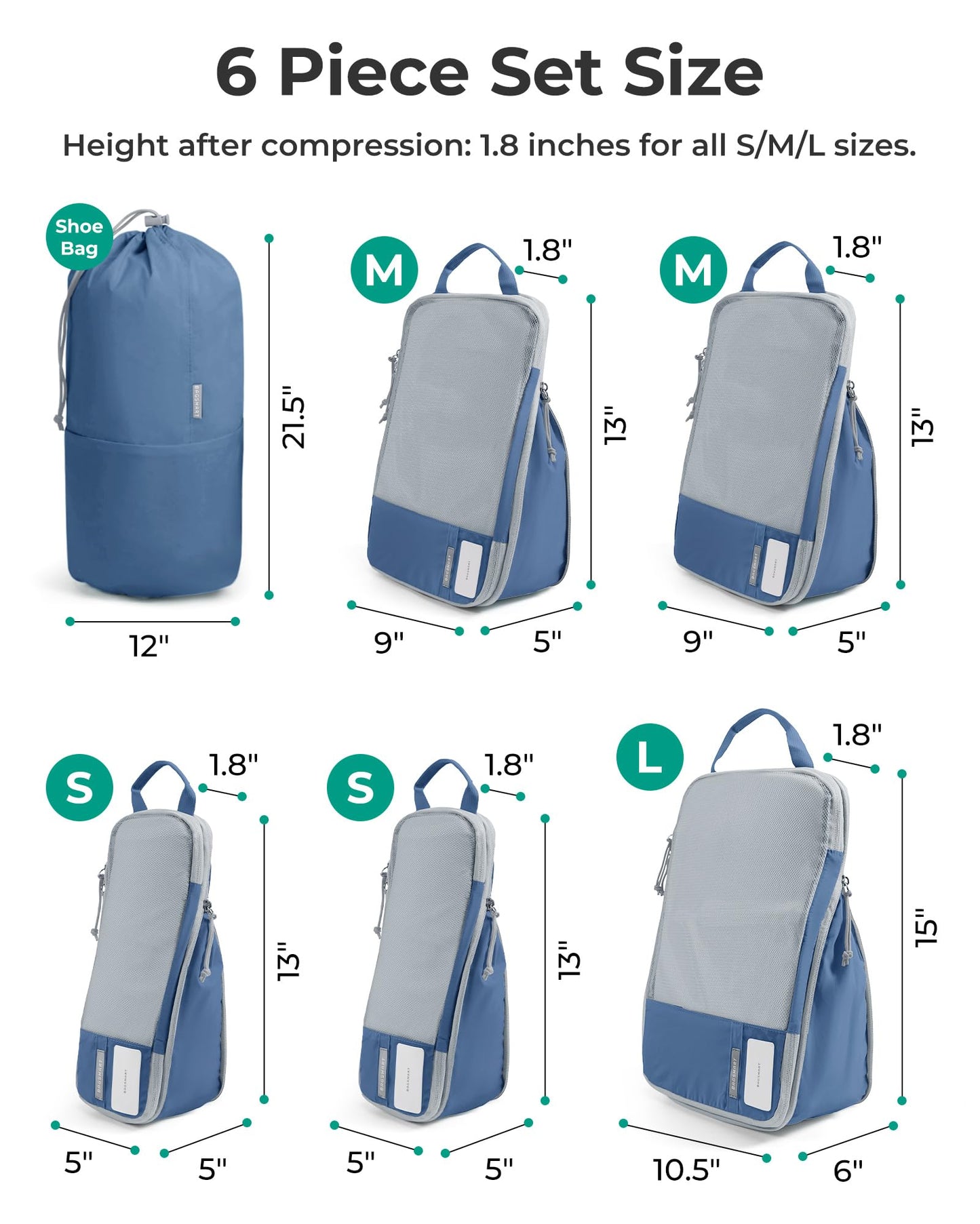 BAGSMART Compression Packing Cubes for Travel Essentials