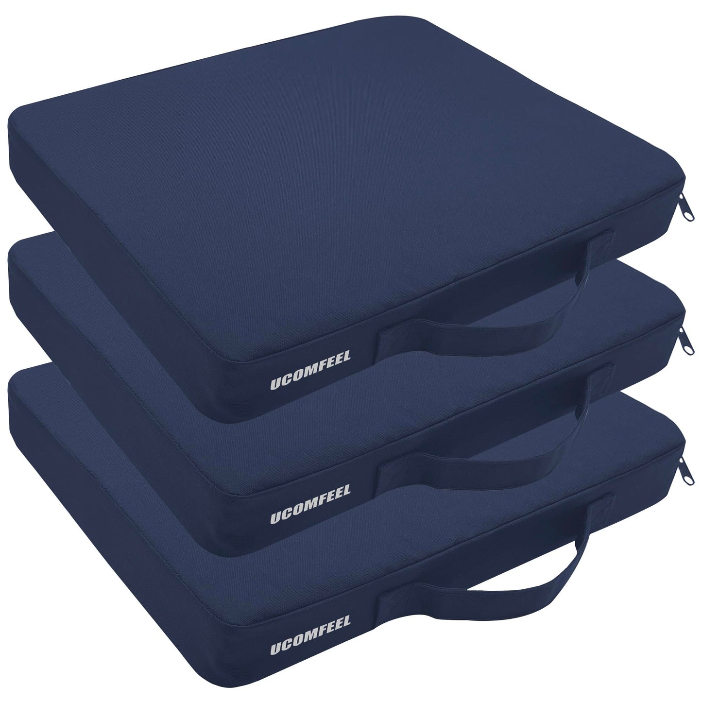 Stadium Seat Cushions 2-Pack 3-Pack, Portable Bleacher Cushions, Waterproof Oxford Fabric, Zipper Design, (Black, 2-Pack)