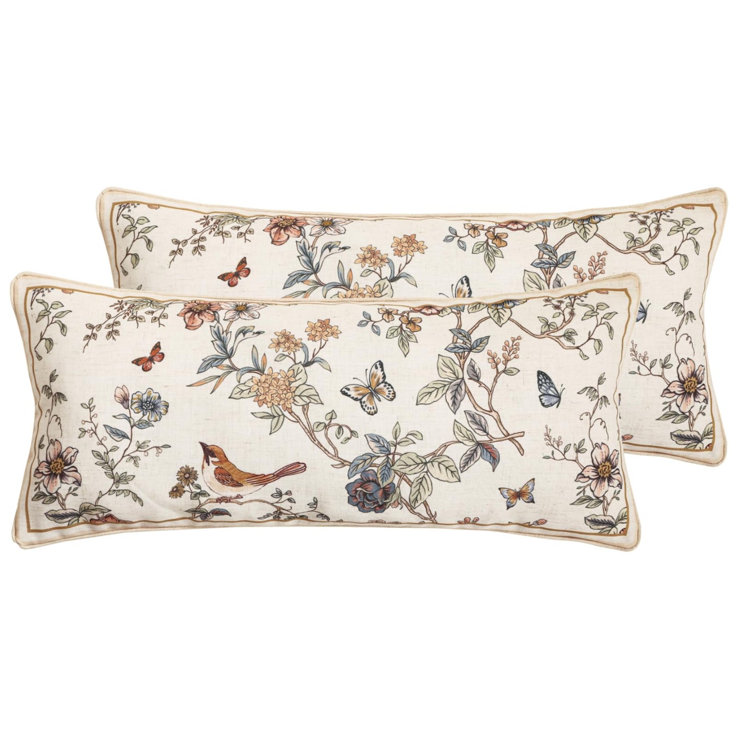 ISAENNE Designer Vintage Square Throw Pillow Cover,Set of 2,18"x18"