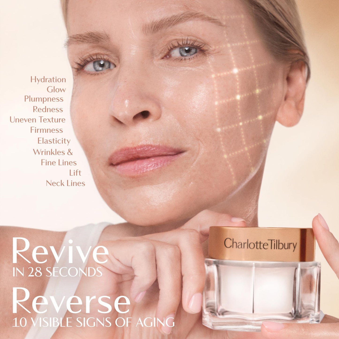 Charlotte Tilbury Magic Cream Face Moisturizer - Firming & Hydrating Face Cream to Create a Smoother-Looking Base for Makeup - Enriched with Vitamins C & E, Peptide Complex & Hyaluronic Acid