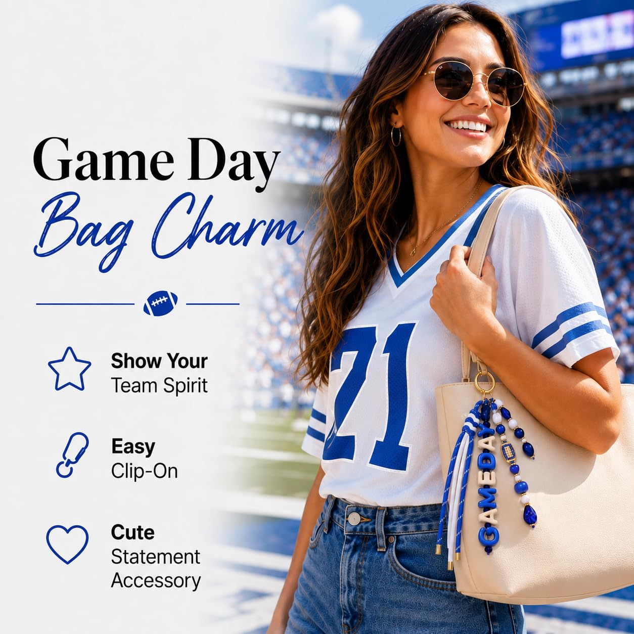 ANGLESJELL Football Bag Charms Paracord Game Day Keychains Purse Charms Football Cheer Mom Accessories Essentials Gifts
