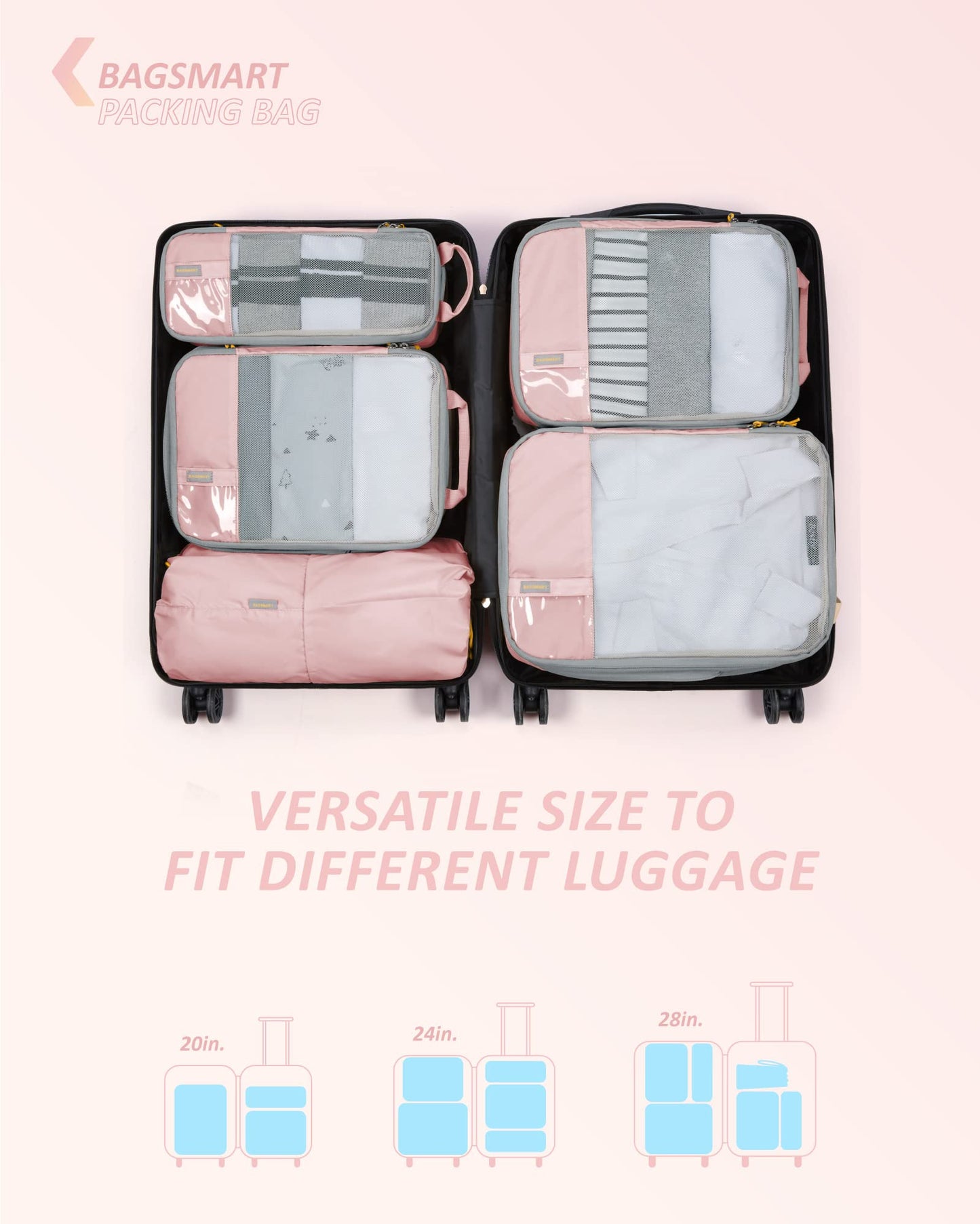 BAGSMART Compression Packing Cubes for Travel Essentials