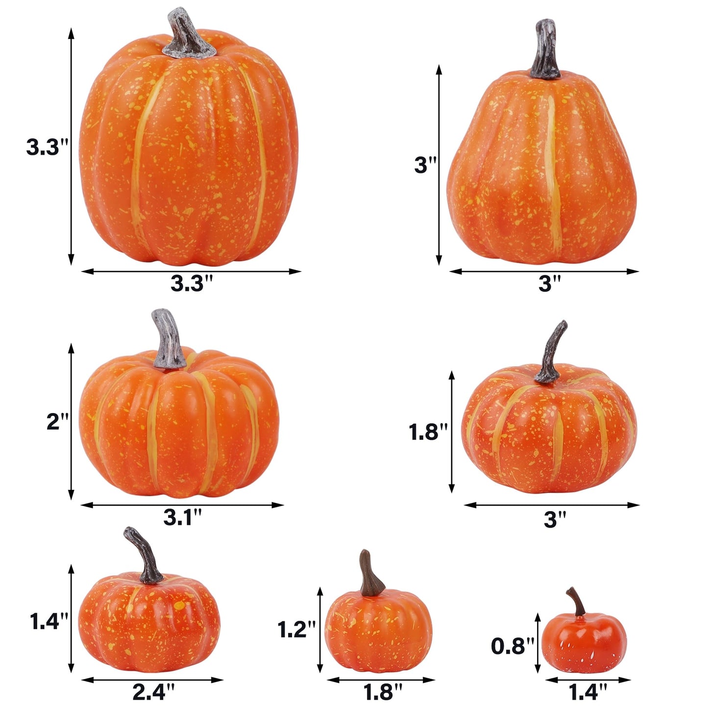 winemana 12 Pcs Pumpkin Fall Decorations, Golden Artificial Pumpkins