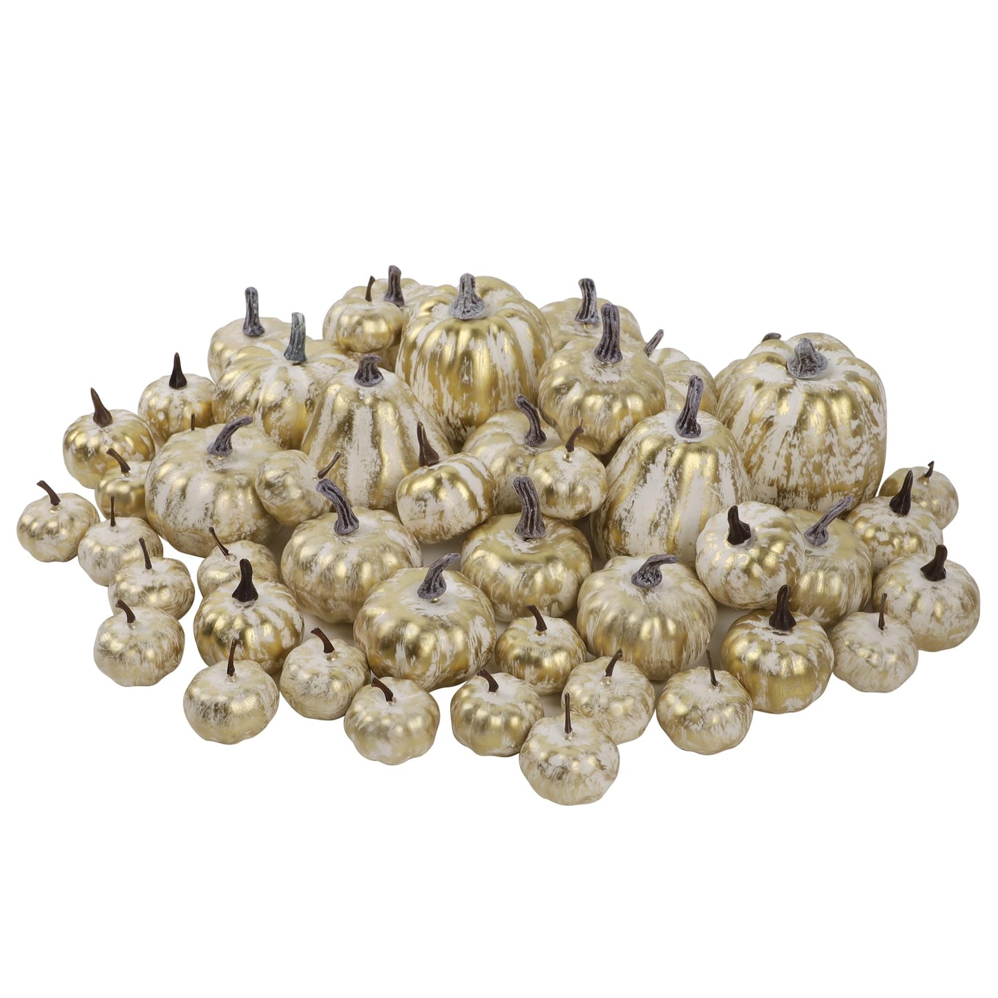 winemana 12 Pcs Pumpkin Fall Decorations, Golden Artificial Pumpkins