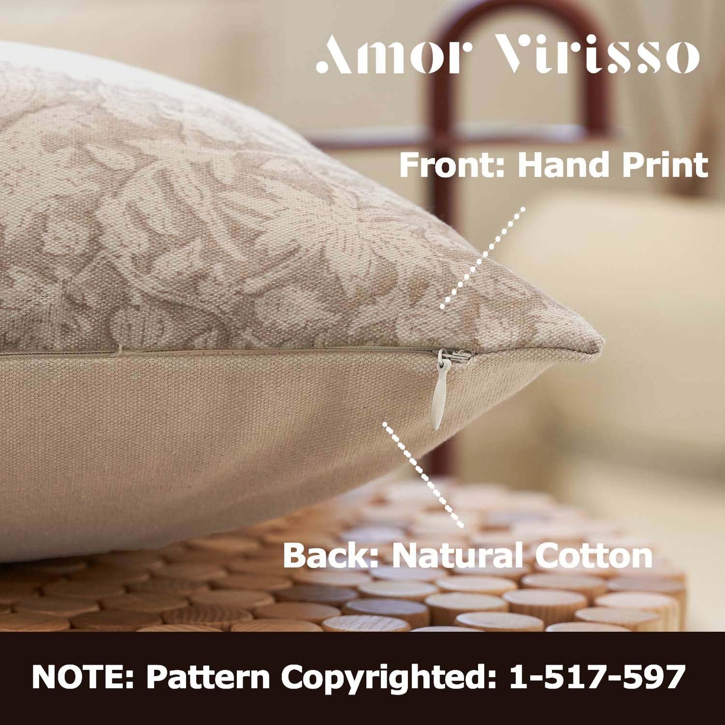 Amor Virisso Floral Throw Pillow Covers 18x18 Couch Pillows for Living Room Decorative Accent Pillow Covers Block Print Farmhouse Neutral Pillow Covers Sofa Pillows 1PC, Dusty Green