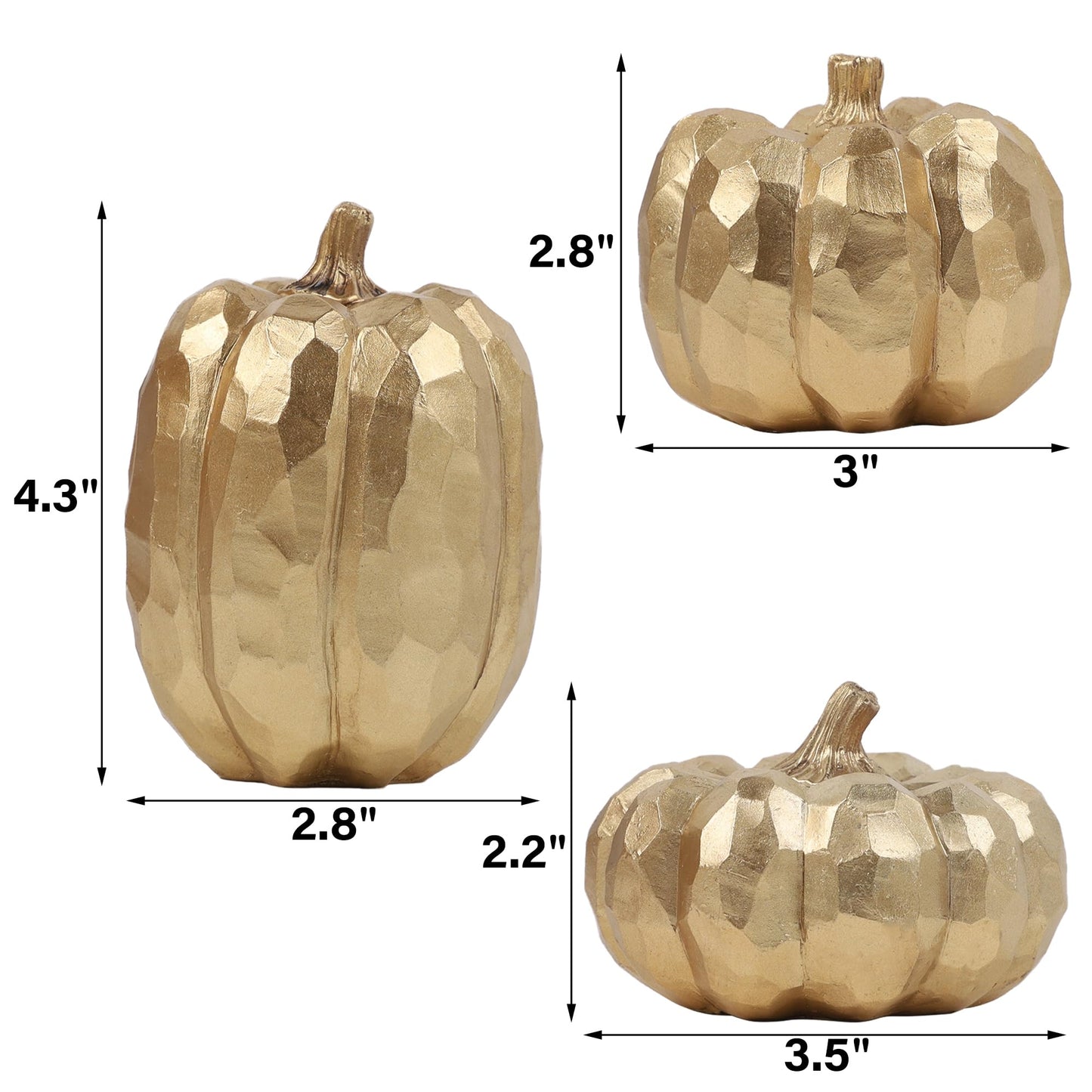 winemana 12 Pcs Pumpkin Fall Decorations, Golden Artificial Pumpkins